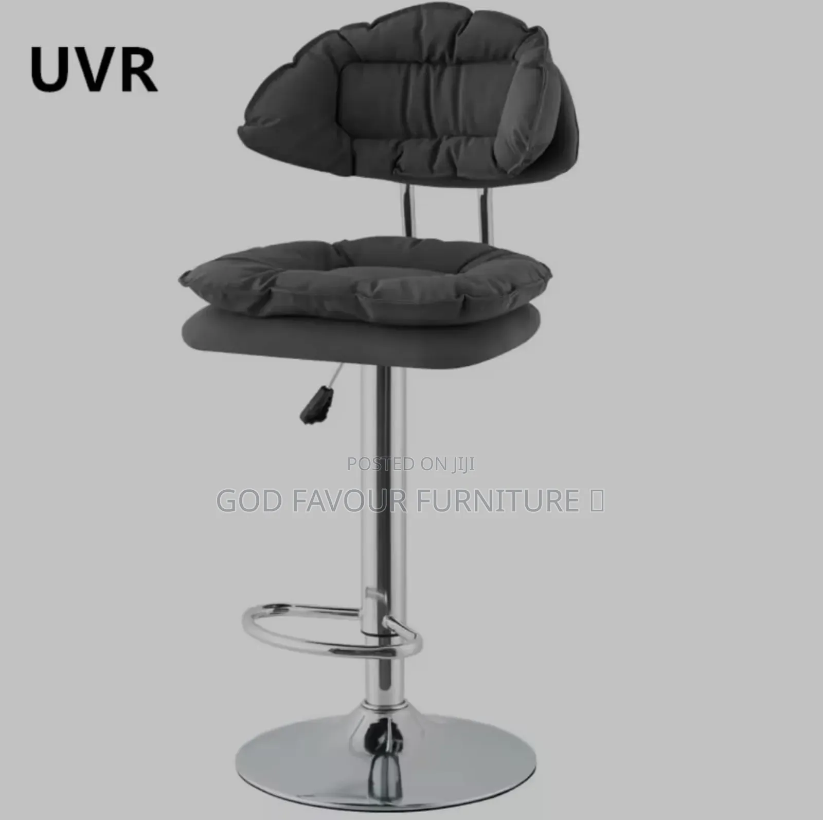 Black Armless Counter Height Bar Stool With Metal Base Qw8u