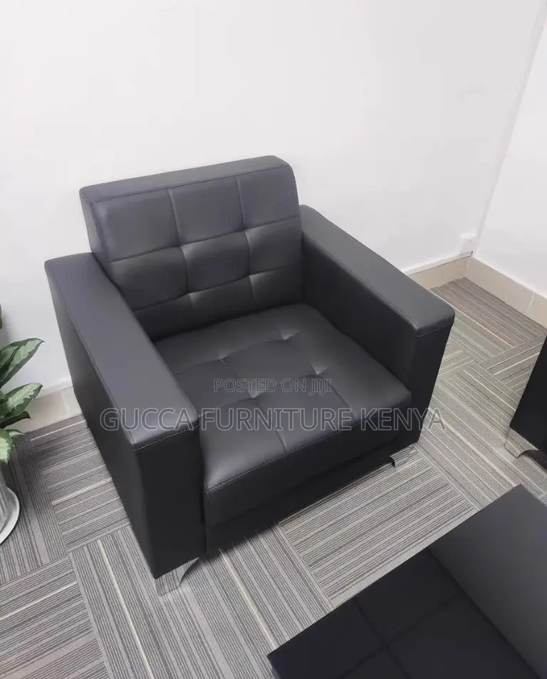 Sofas: Modular 5-Users Leather Visitor Waiting Sofa Set