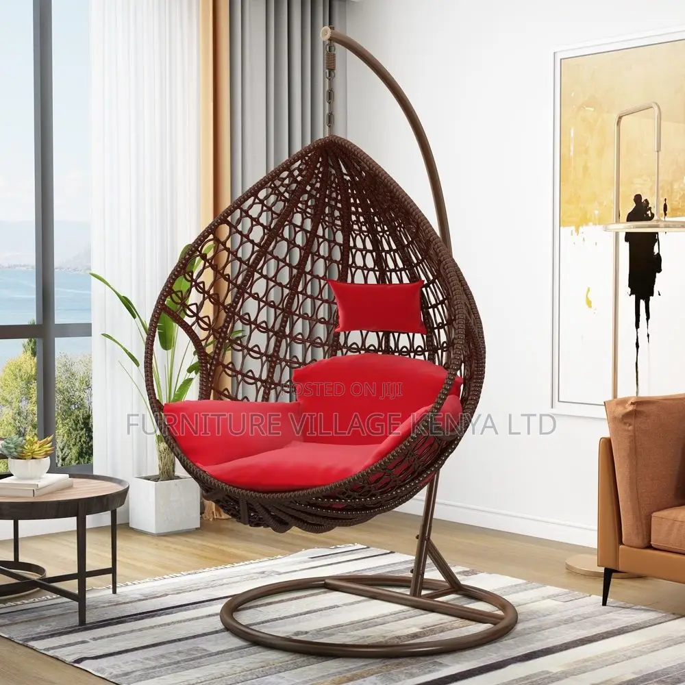 Home Chairs: Hanging Outdoor Swing Chair With Fabric Seating