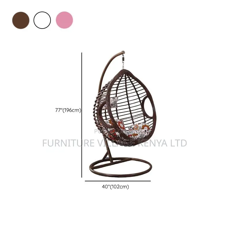 Home Chairs: Hanging Outdoor Swing Chair With Fabric Seating