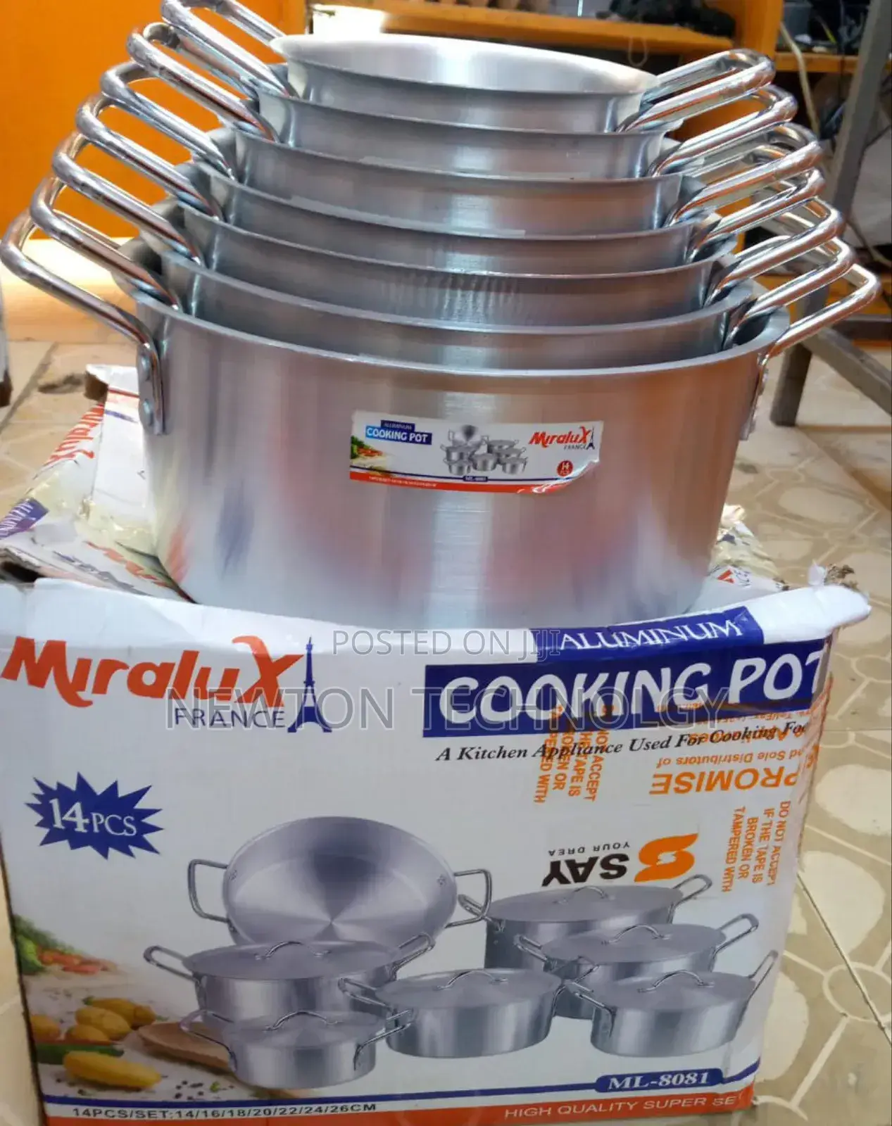14 Pieces Miralux Stainless Sufuria Cookware Set