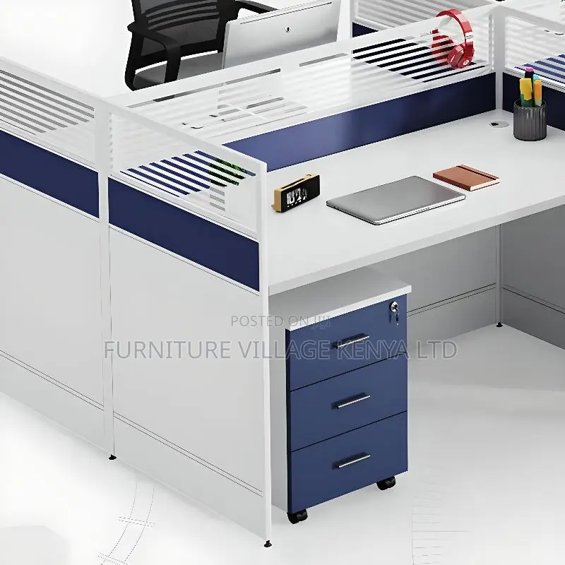 Workstations:4-Unit Executive Office Workstation–Wood Finish