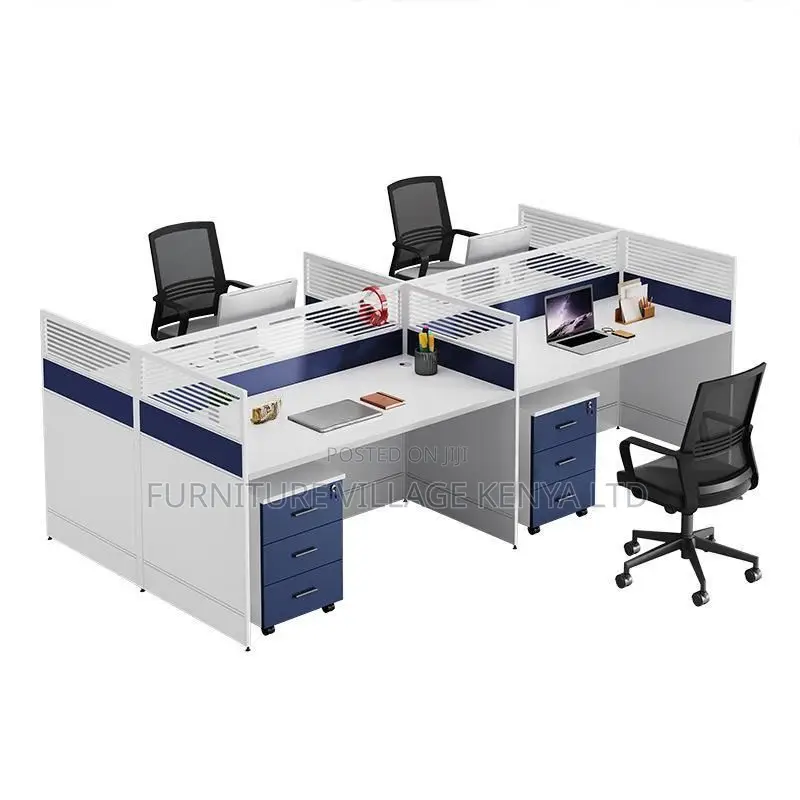 Workstations:4-Unit Executive Office Workstation–Wood Finish
