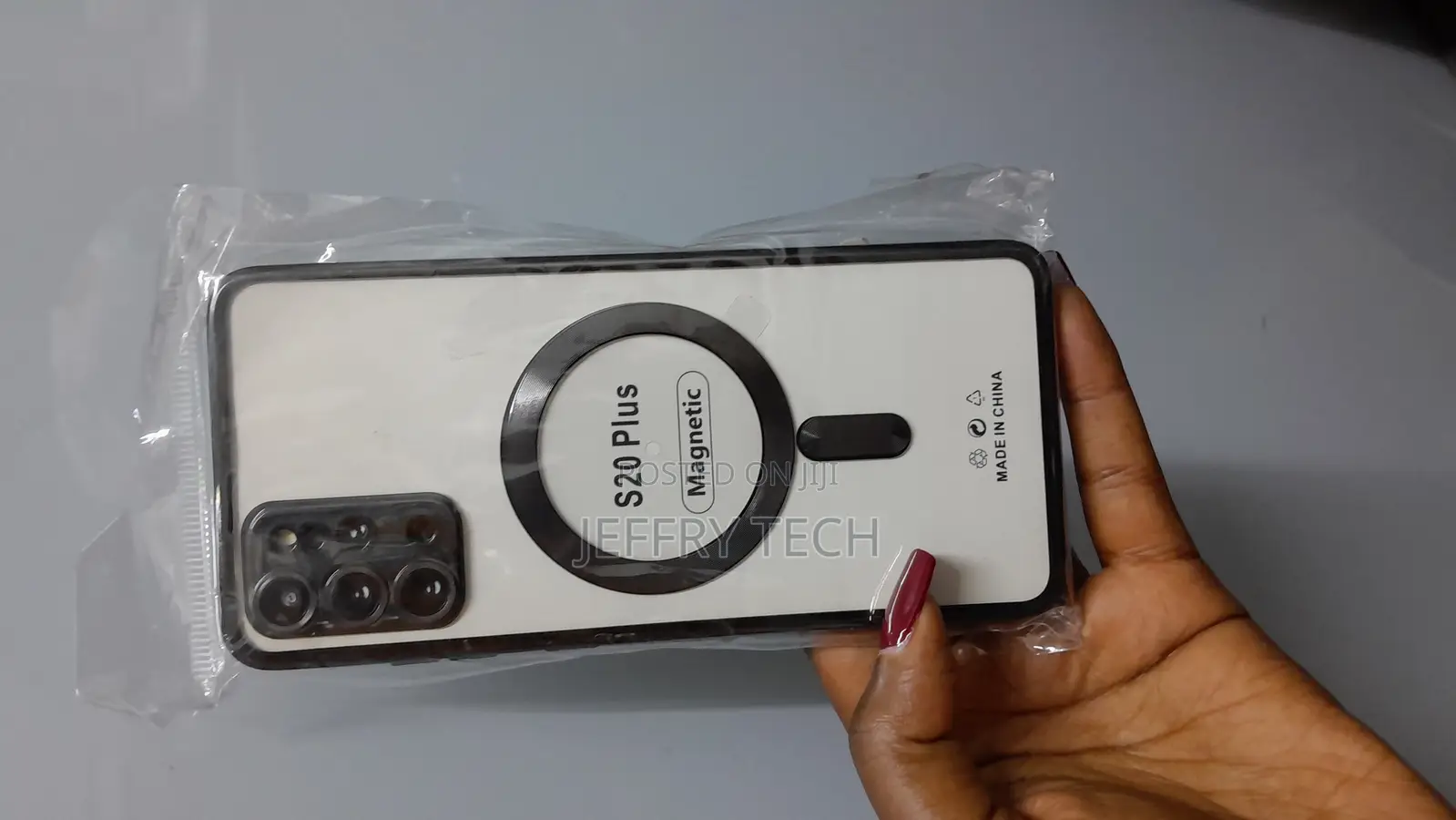 Lemaxelers Black Plated Galaxy S20 Plus Magsafe Clear Case