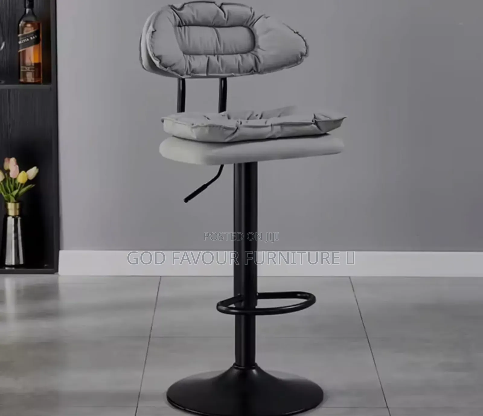 Unique Grayish Adjustable Height Bar Stool Kp9df