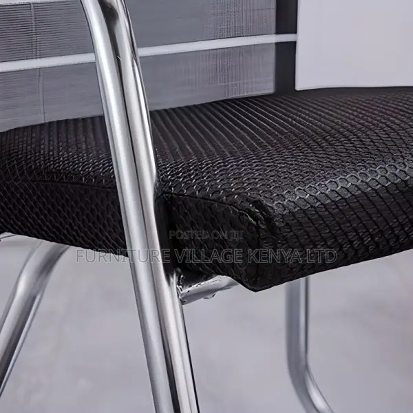 Office Chair: Stylish Fixed Mesh Chrome Visitor Lobby Chair
