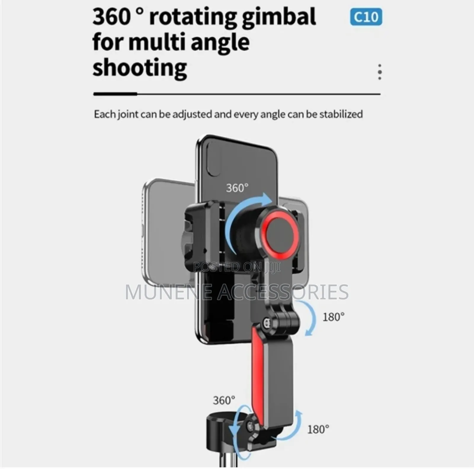 C10 Phone Stabilizer Gimbal Ai Face Tracking Selfie Stick