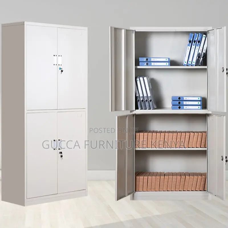 Cabinets:Adjustable Shelfs Four Door Metallic Office Cabinet