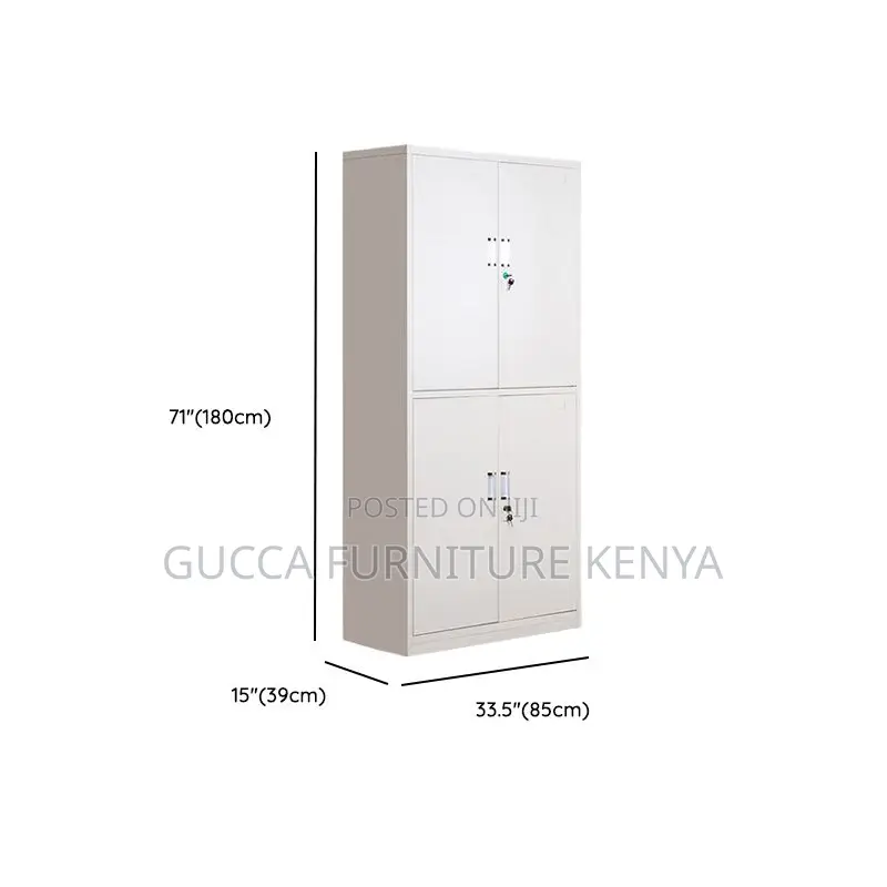 Cabinets:Adjustable Shelfs Four Door Metallic Office Cabinet