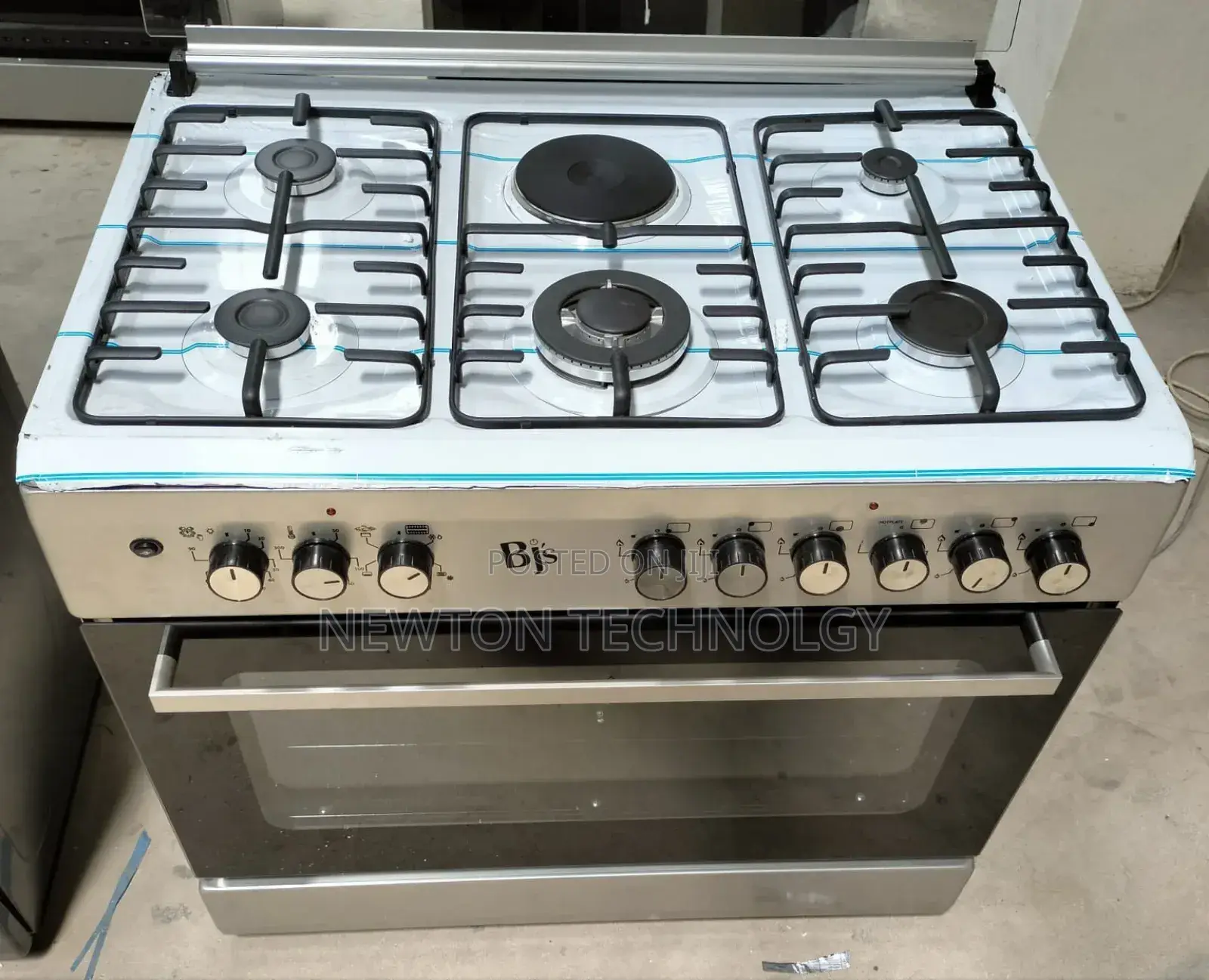 BJS Silver 60x90 5+1 Hot Plate Gas Cooker, Oven 90l