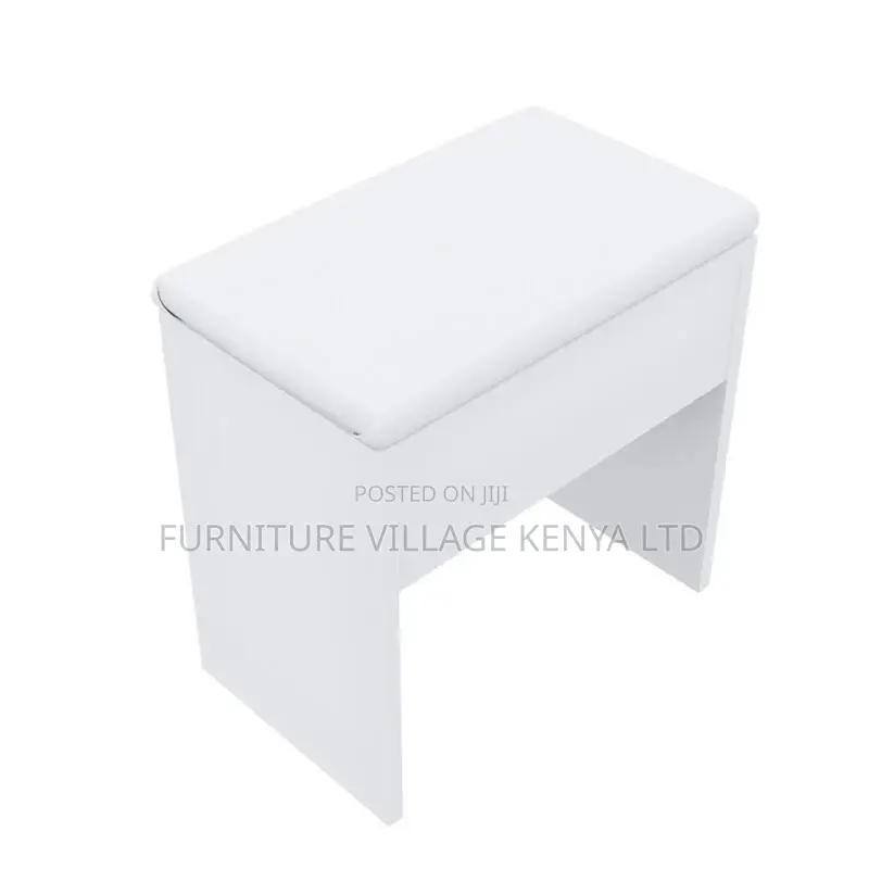 Dressers:White Beauty Station With Sliding Mirror and Bench