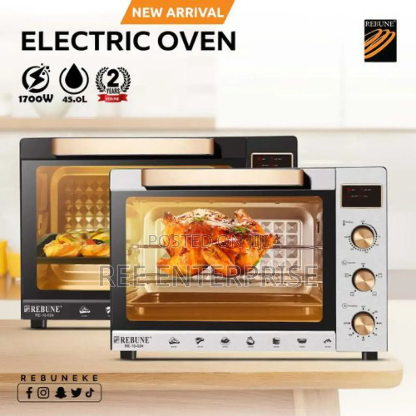 Efficient Heating 45 Litres Rebune Commercial Oven