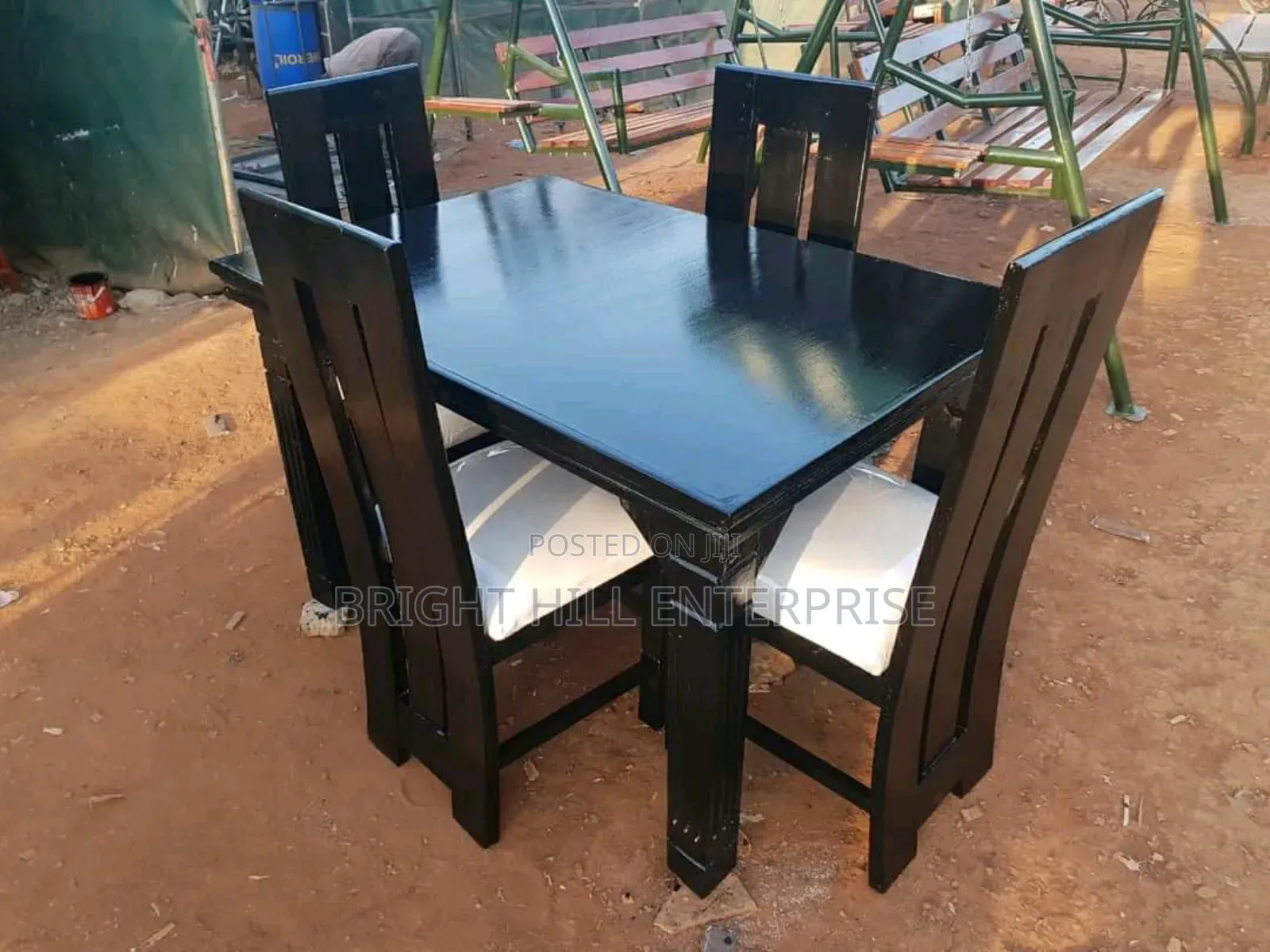 Heritage Black 4 Seater Dining Set Dining Table