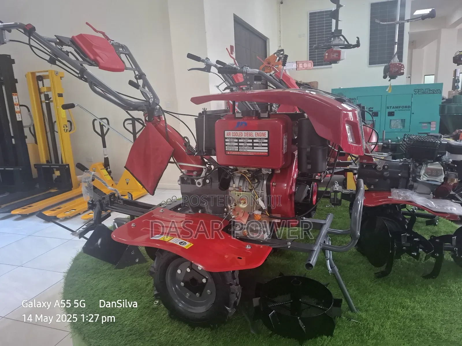 Diesel Power Tiller With Attachments.