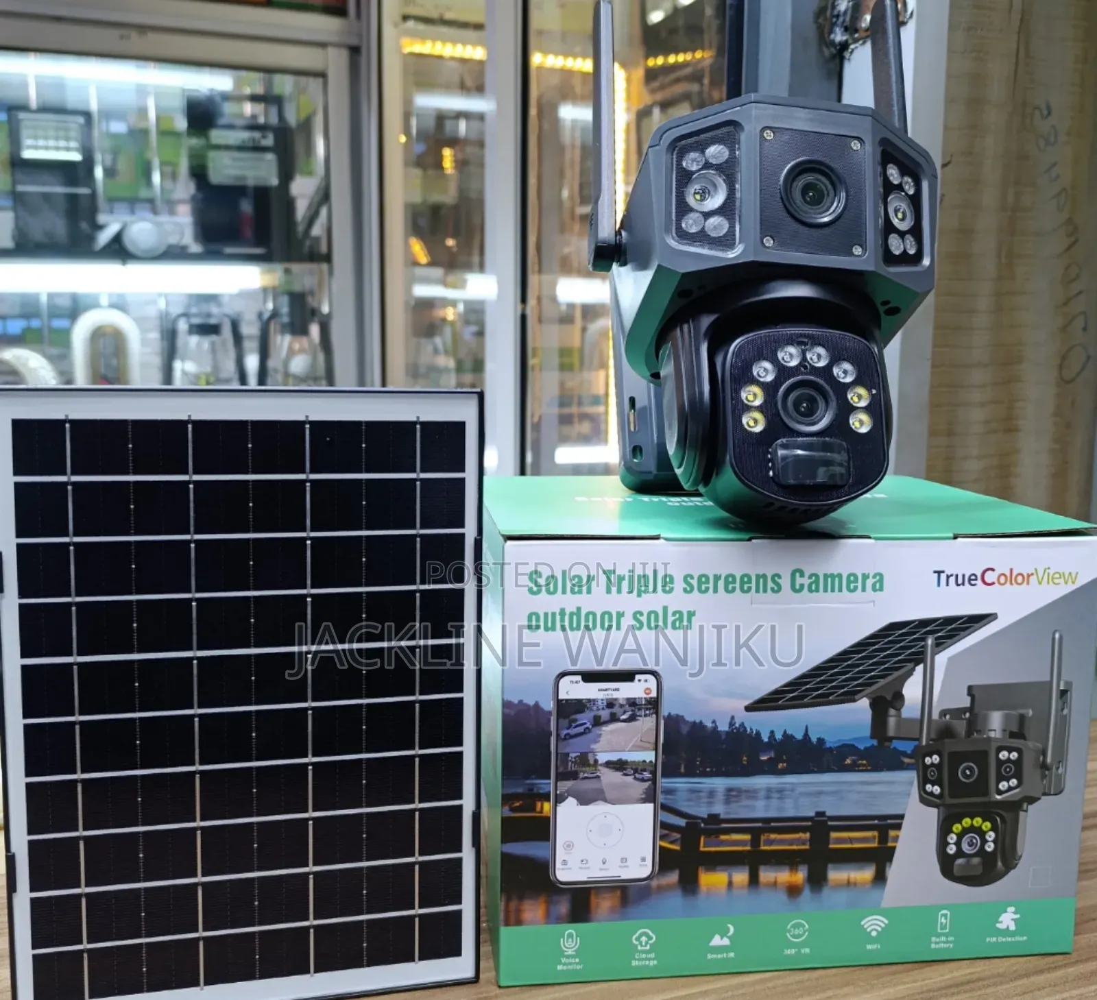 *Triple Screens Dual Lens Smart 4g Solar PTZ 360 Camera_