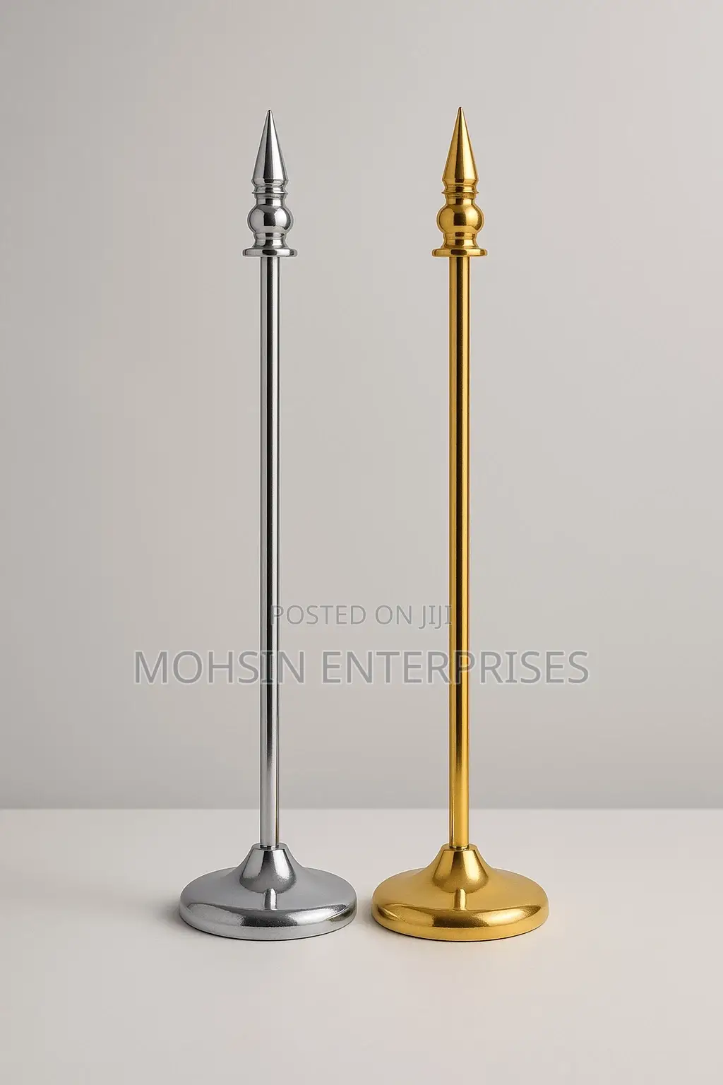 Elegant Gold Sliver Flag Stands With Enhanced Look Base