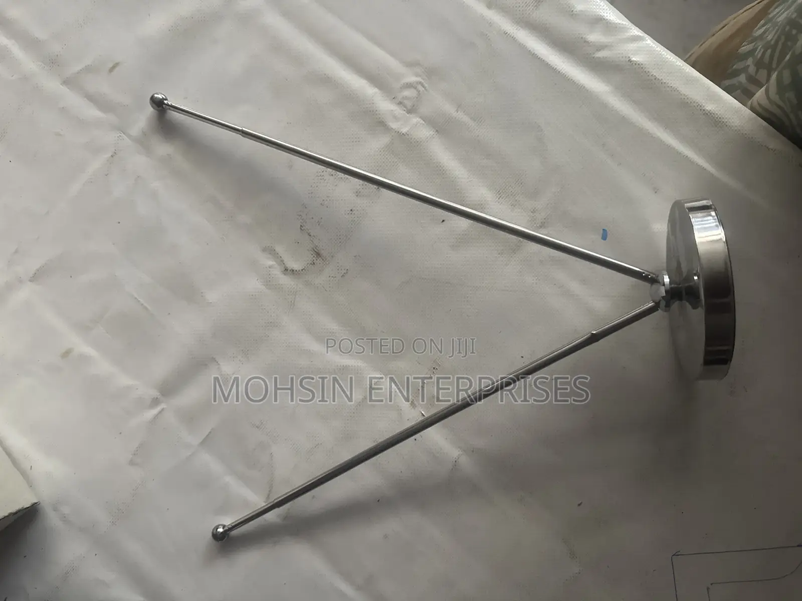 Telescopic Dual Flag Stand With Sleek Chrome Finish
