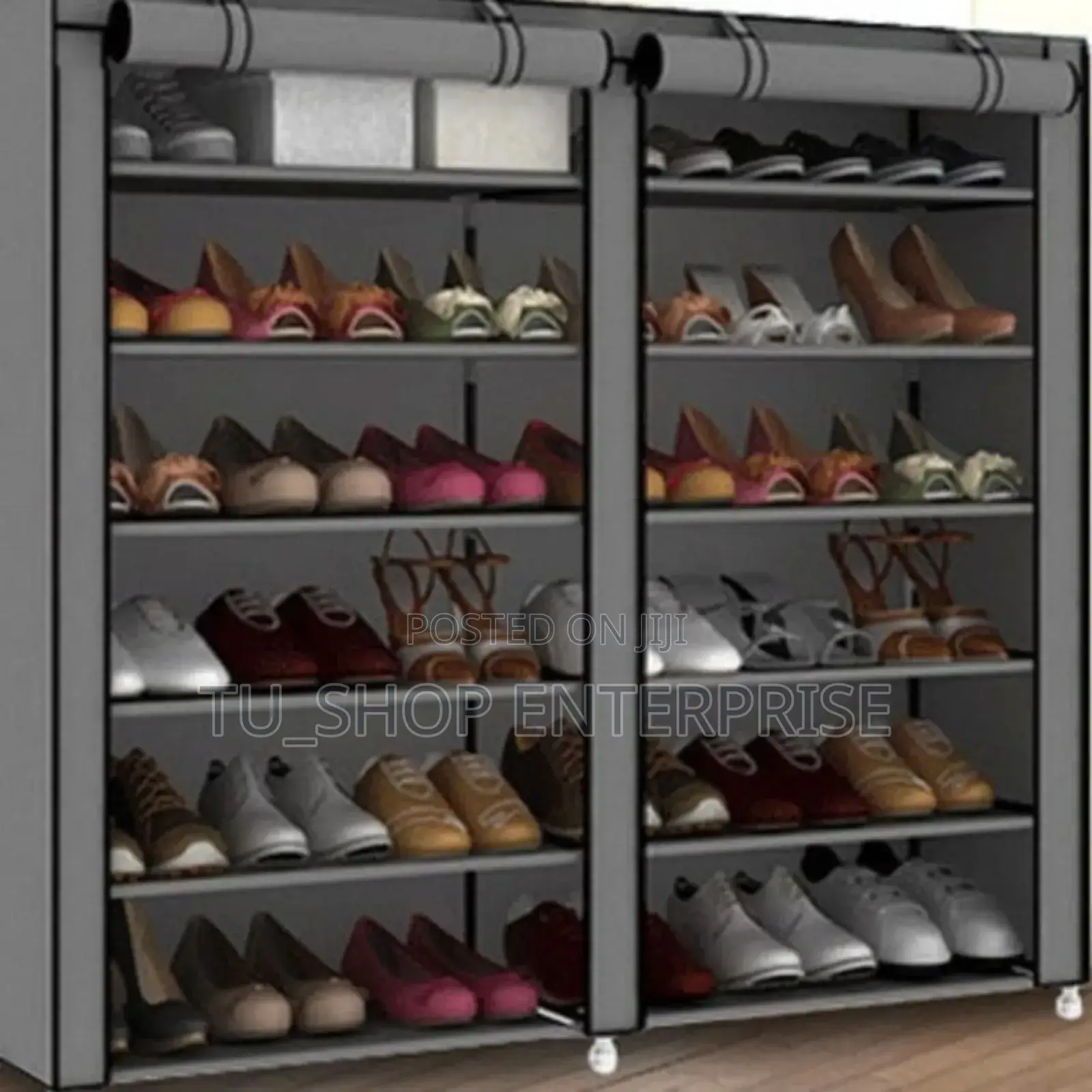 Shoe Rack! *2 Column Shoe Rack With Canvas Cover