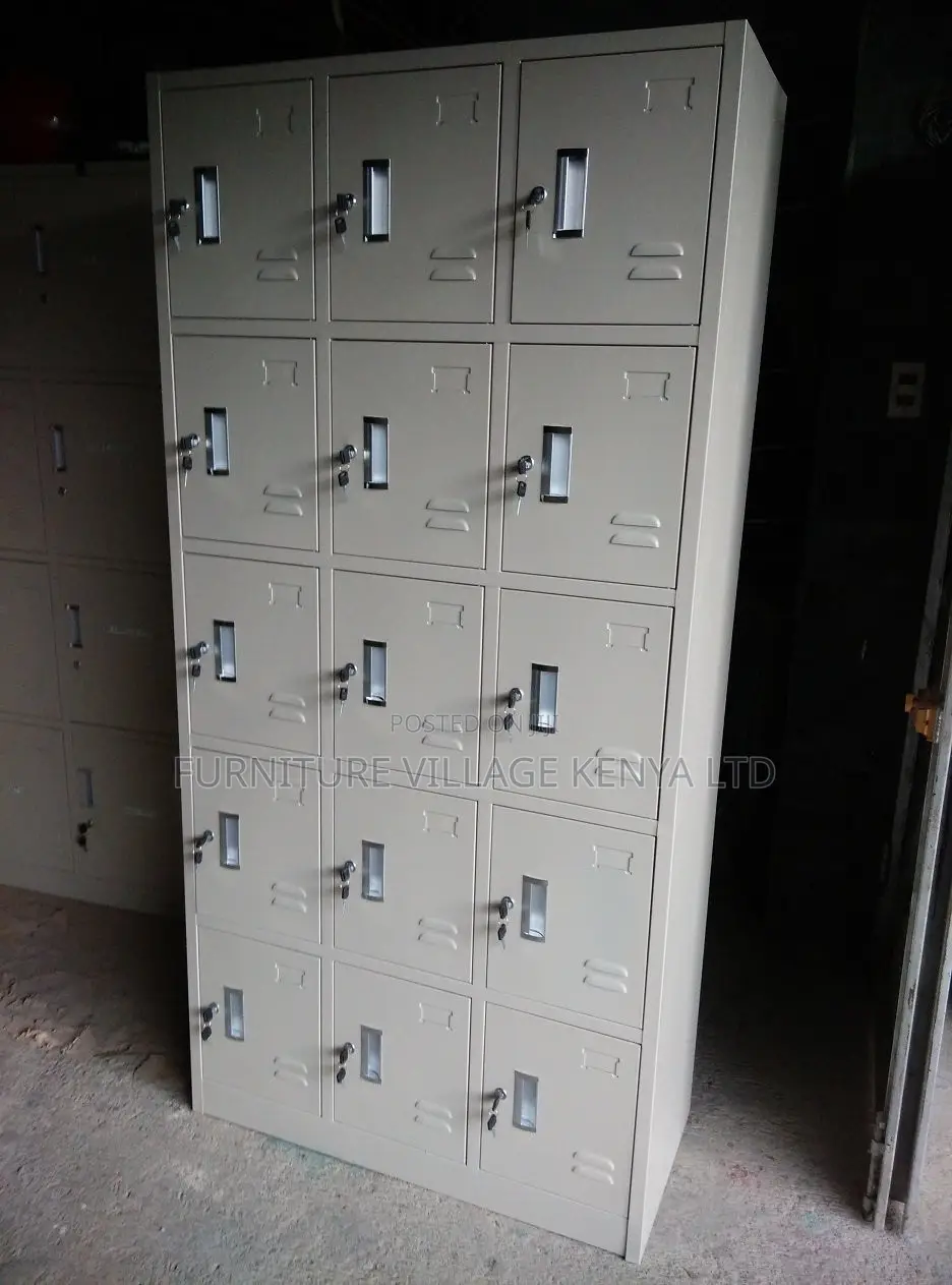 Cabinets:15-Swing Door Metallic Office Locker Cabinet