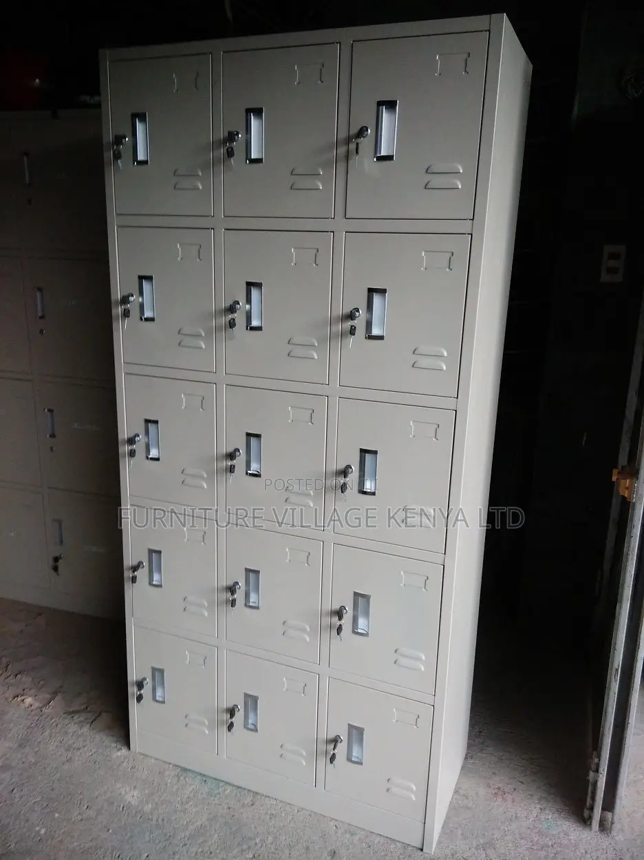 Cabinets:15-Swing Door Metallic Office Locker Cabinet