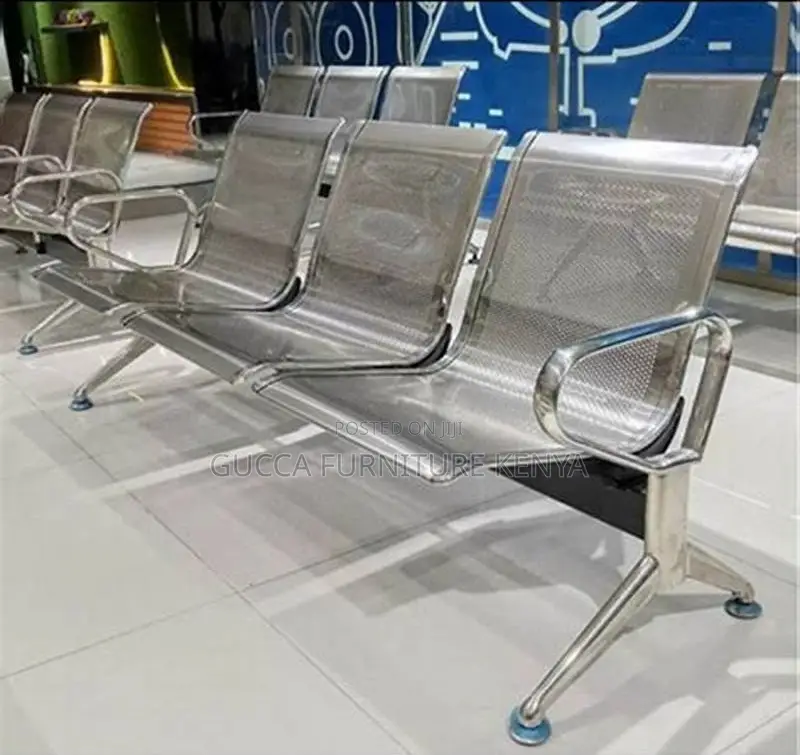 Benches: Secure Three-Seater Steel Waiting Reception Bench