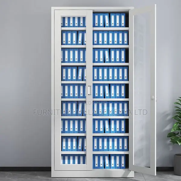 Cabinets: Office Modern Showcase Cabinet With Twin Doors