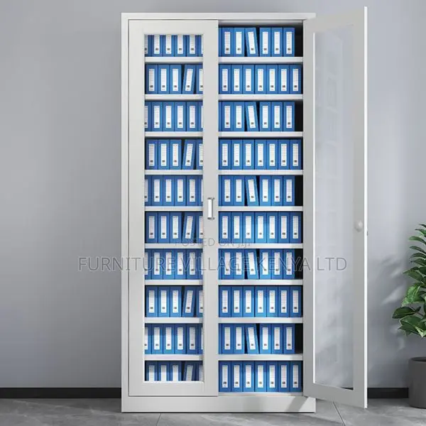 Cabinets: Office Modern Showcase Cabinet With Twin Doors