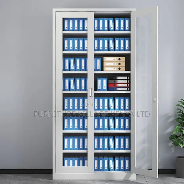 Cabinets: Office Modern Showcase Cabinet With Twin Doors