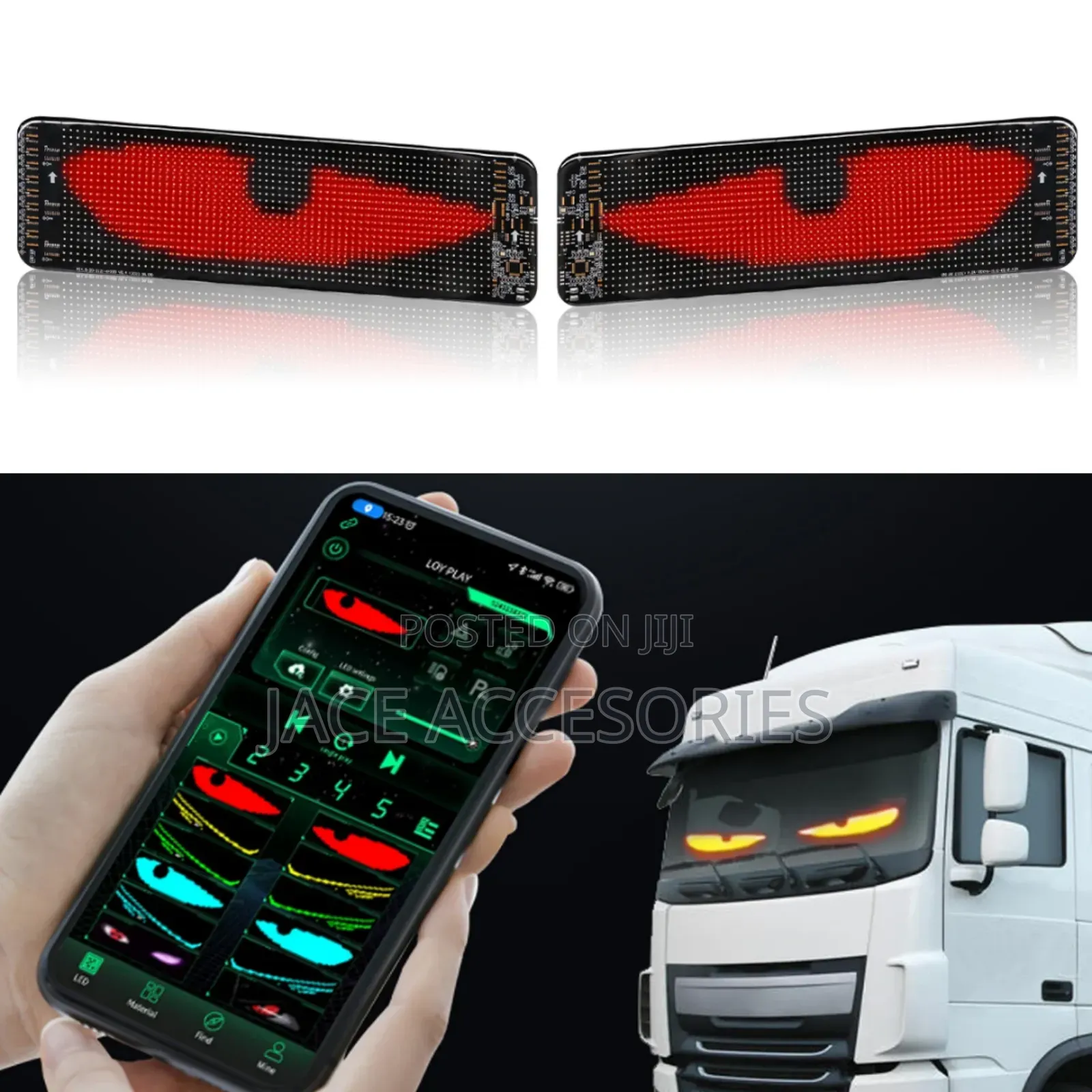 Car Windscreen  Devil Eyes App Controlled