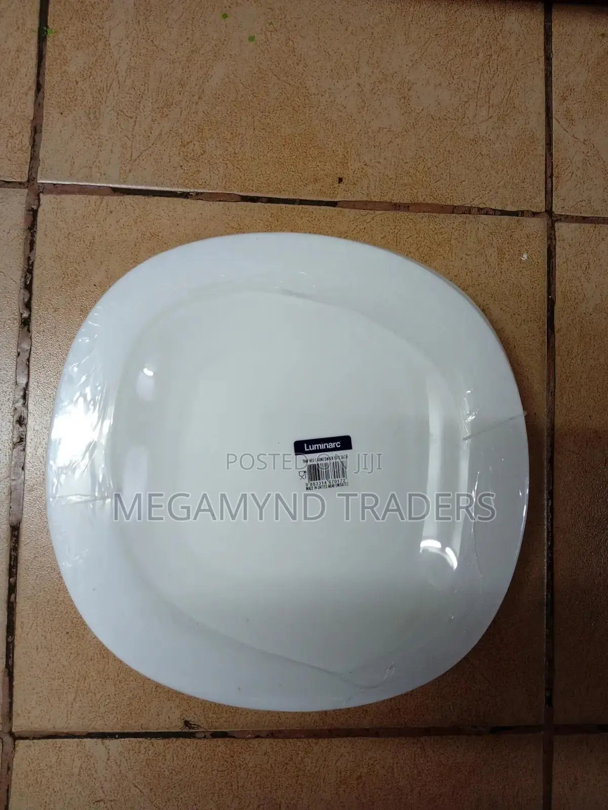 6pc Luminarc Plate 27cm/ Plain White Square Plate
