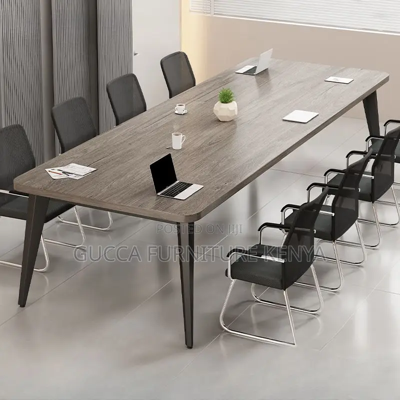 Office Table: Rectangular Office 2-Meters Meeting Wood Table