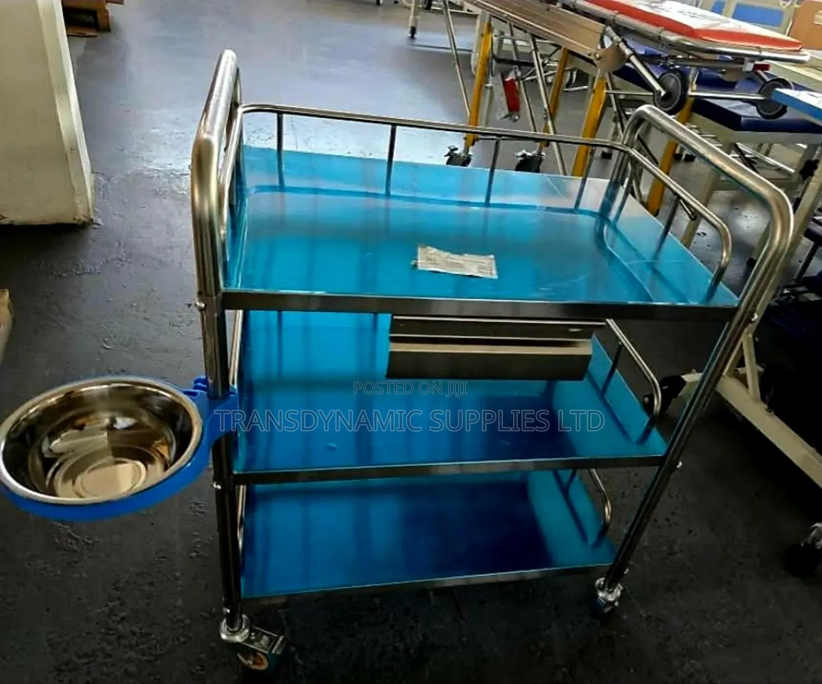 3 Shelves Hospital Instruments Trolley