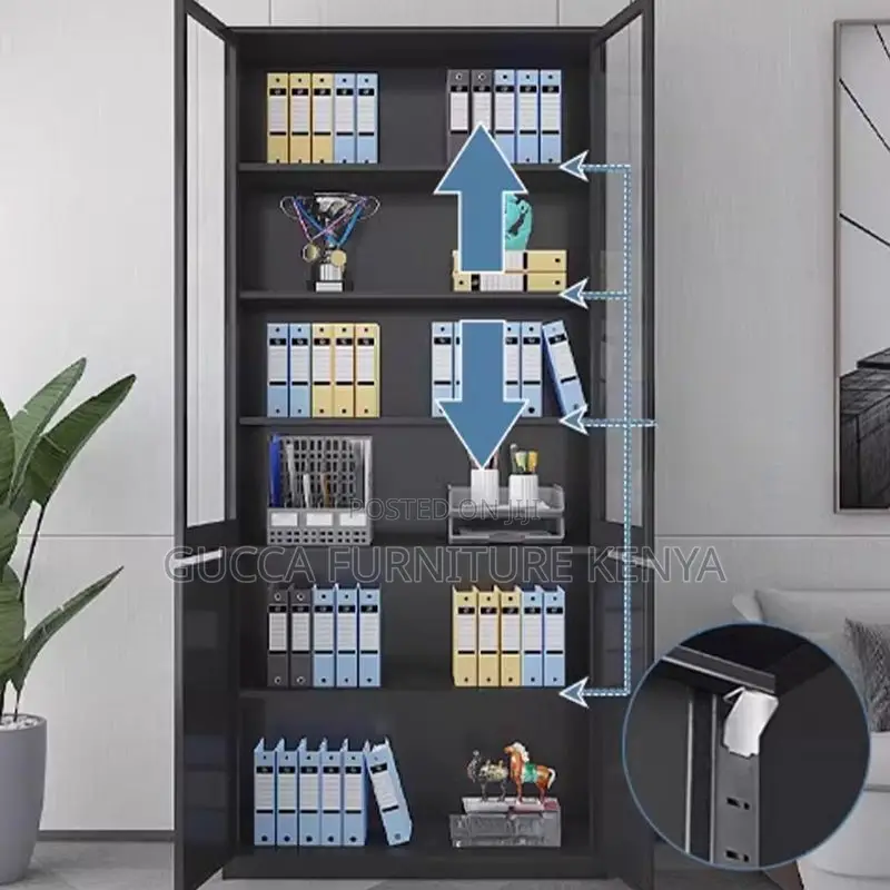 Cabinets: Modern Steel File Storage Unit With Locking Doors