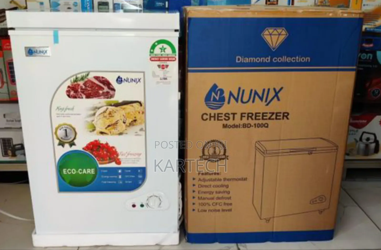 Nunix 100ltrs Chest Freezer -Direct Cooling/ Manual Defrost