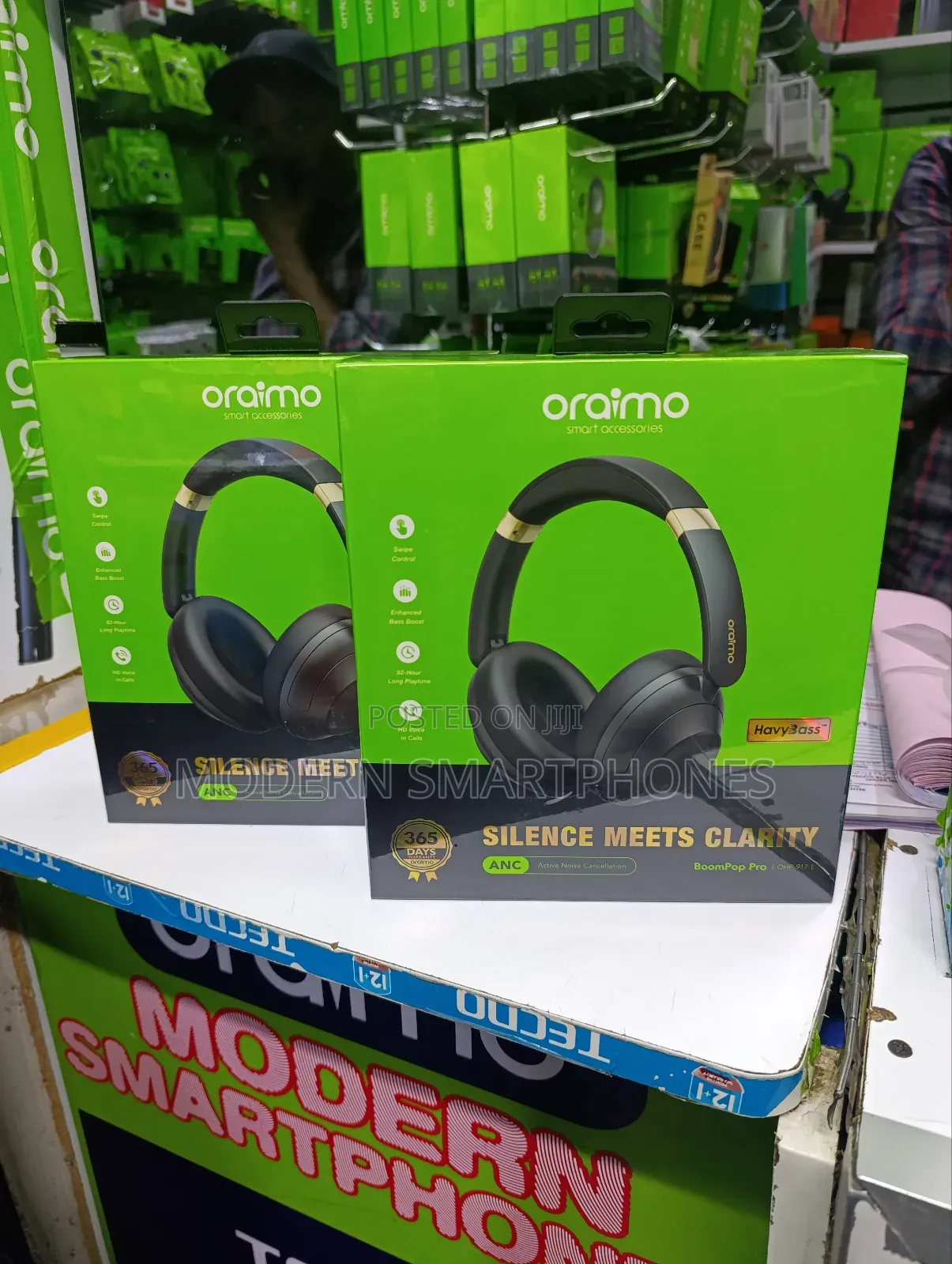 Oraimo Boompop Pro Anc 82-hr Playtime Over-ear Headphones