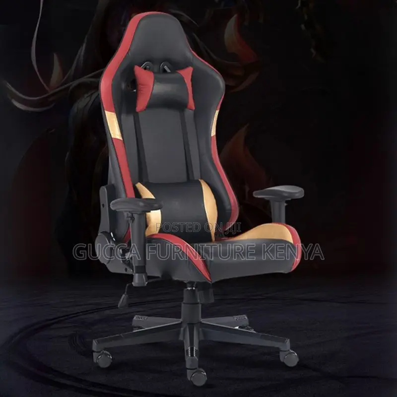 Chairs: Red Ergonomic Design Recliner Gamer Padded Chair