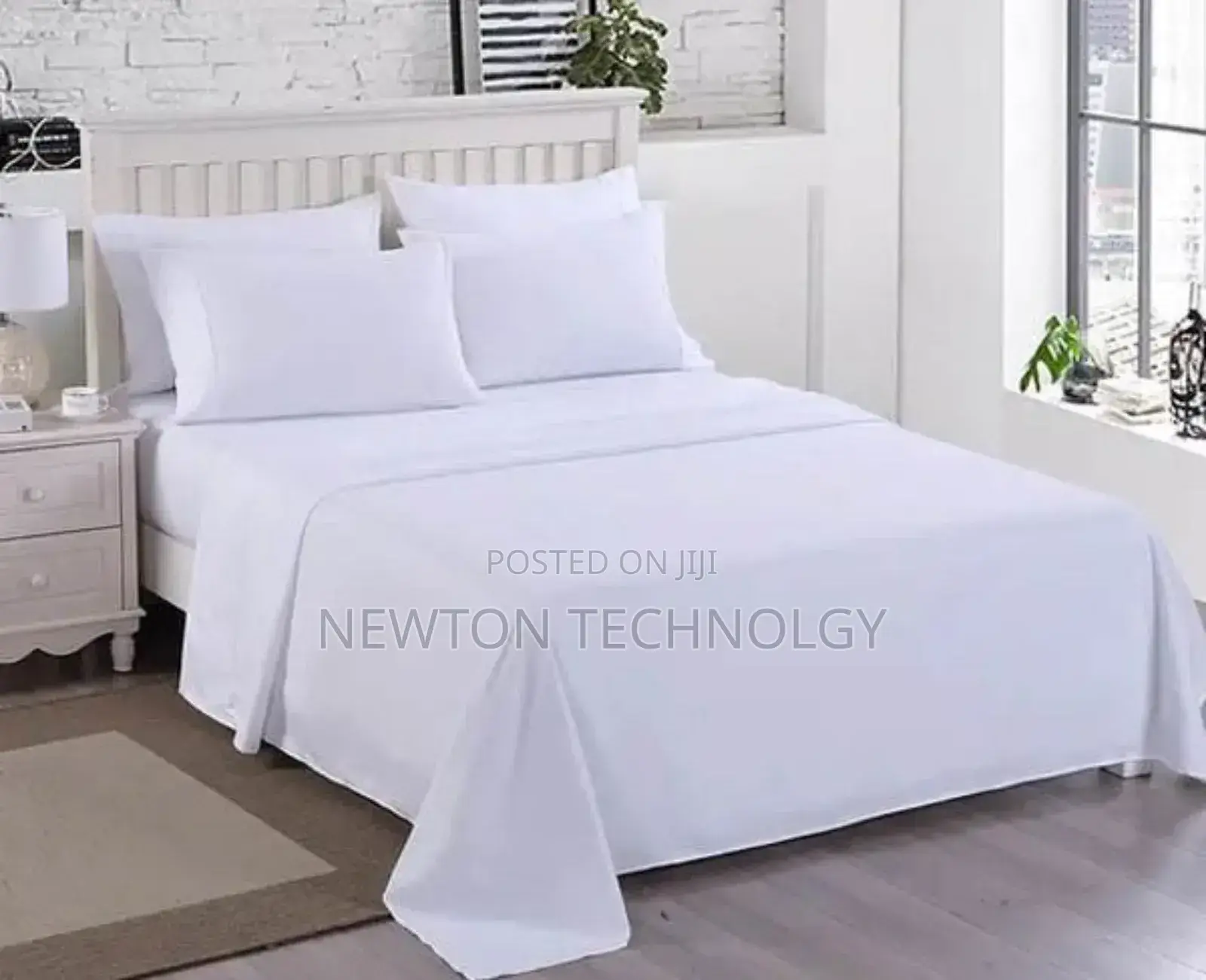 6pc Plain White Cotton Bedsheets*
Set