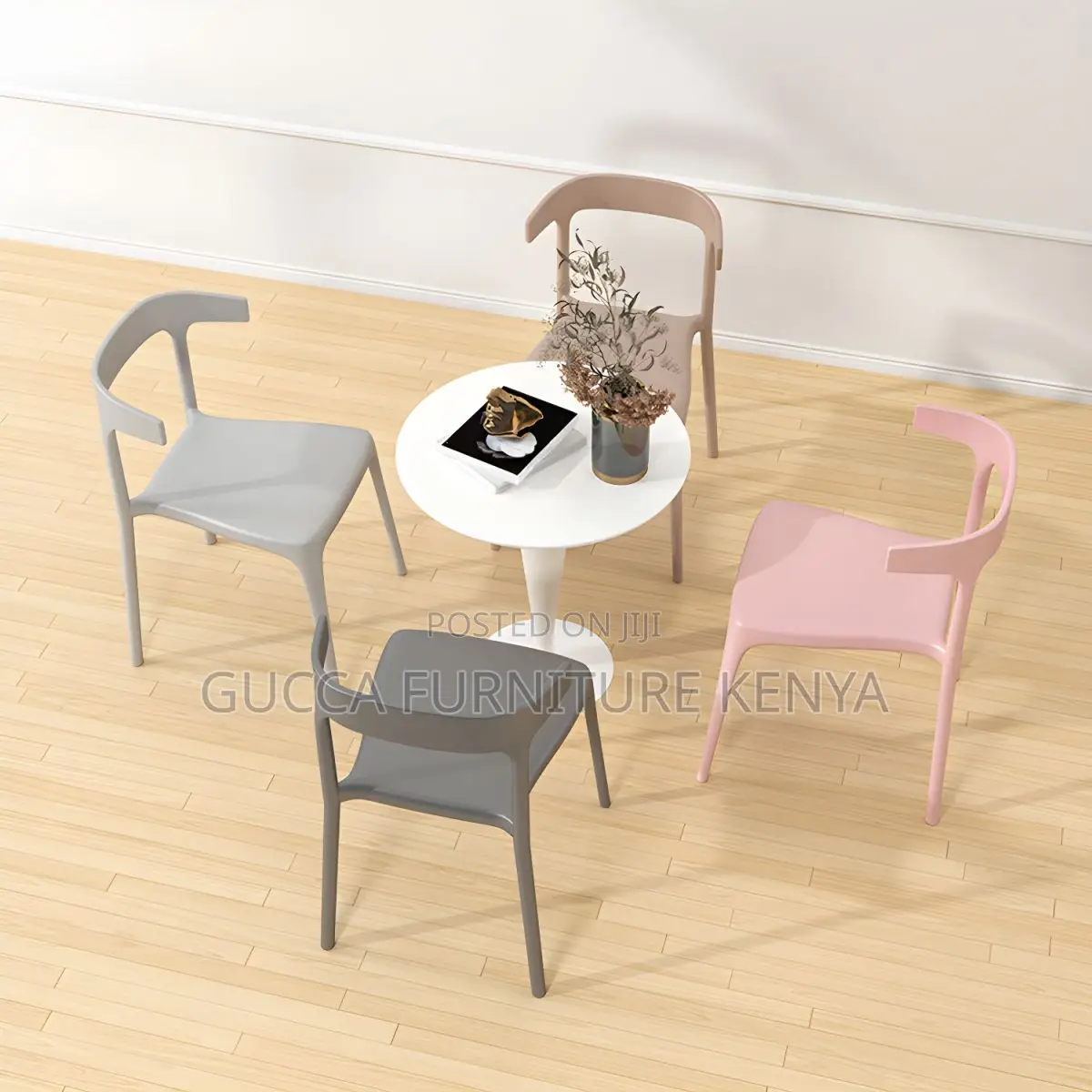 Dining Chair:Armless Chair for Kitchen With Plastic Legs