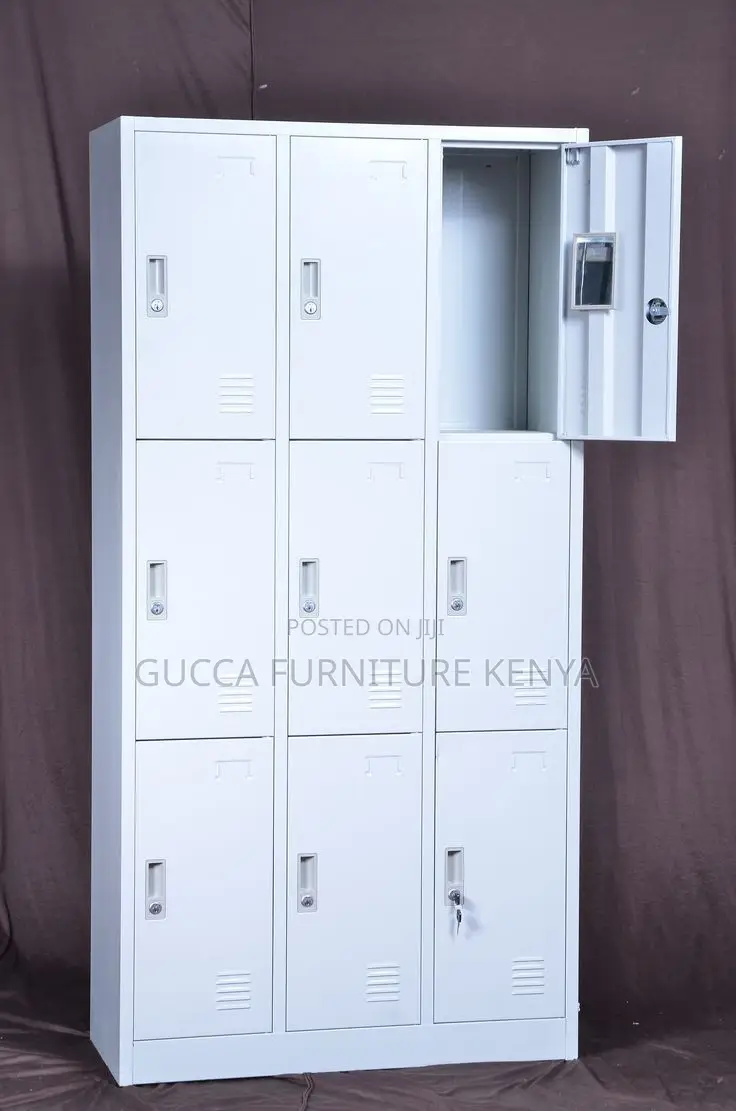 Cabinets:Durable Metal Document 12-Door Locker Cabinet