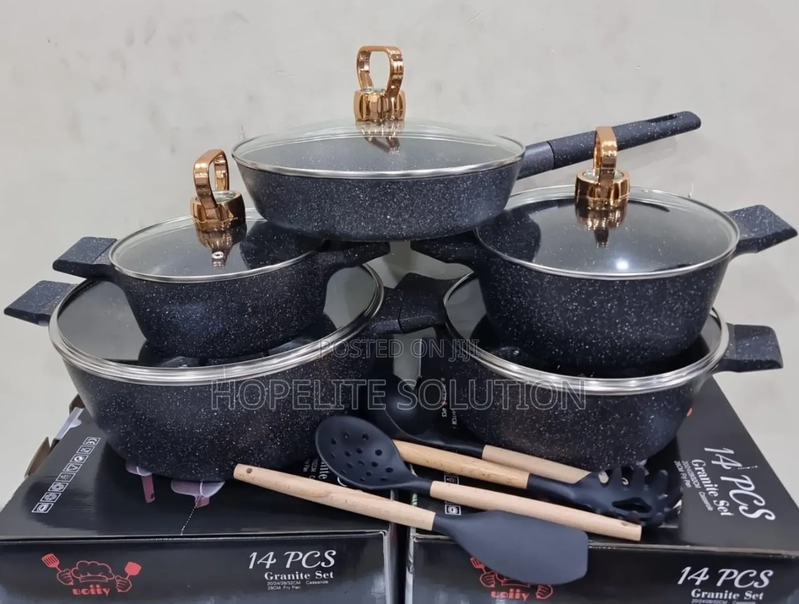 14 Pc Granite Cookware Set