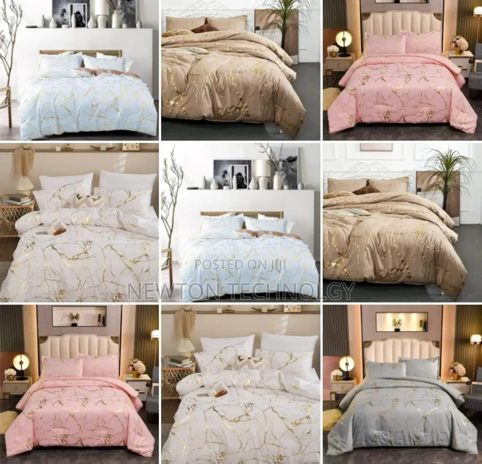 Luxury Gold Marble Texture Foil Style Duvet
