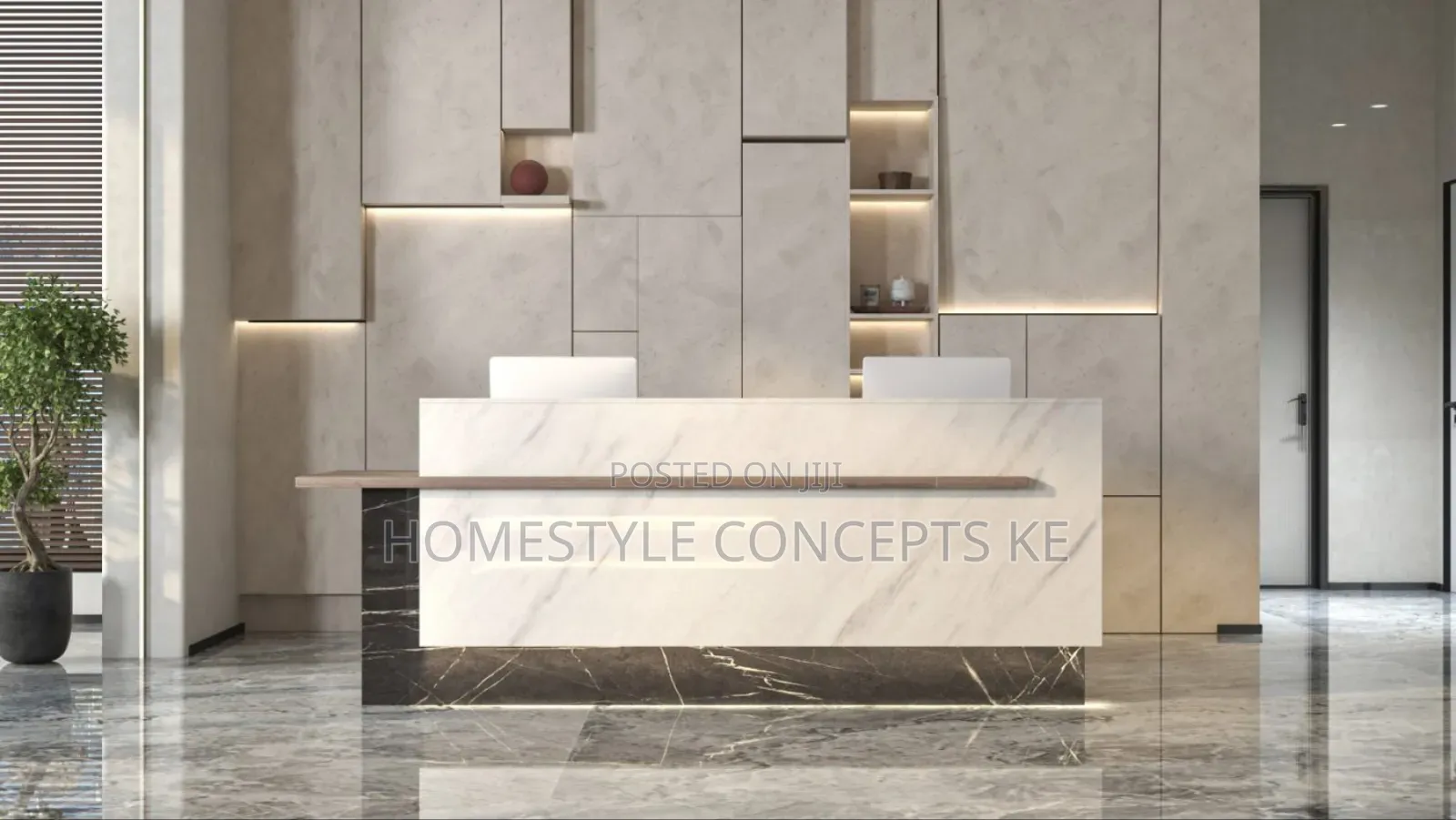 Modern Office Reception Desk Fittings Renovations