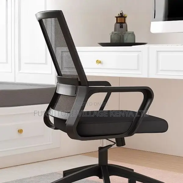 Office Chair:Adjustable Swivel Mesh Mid-Backrest Board Chair