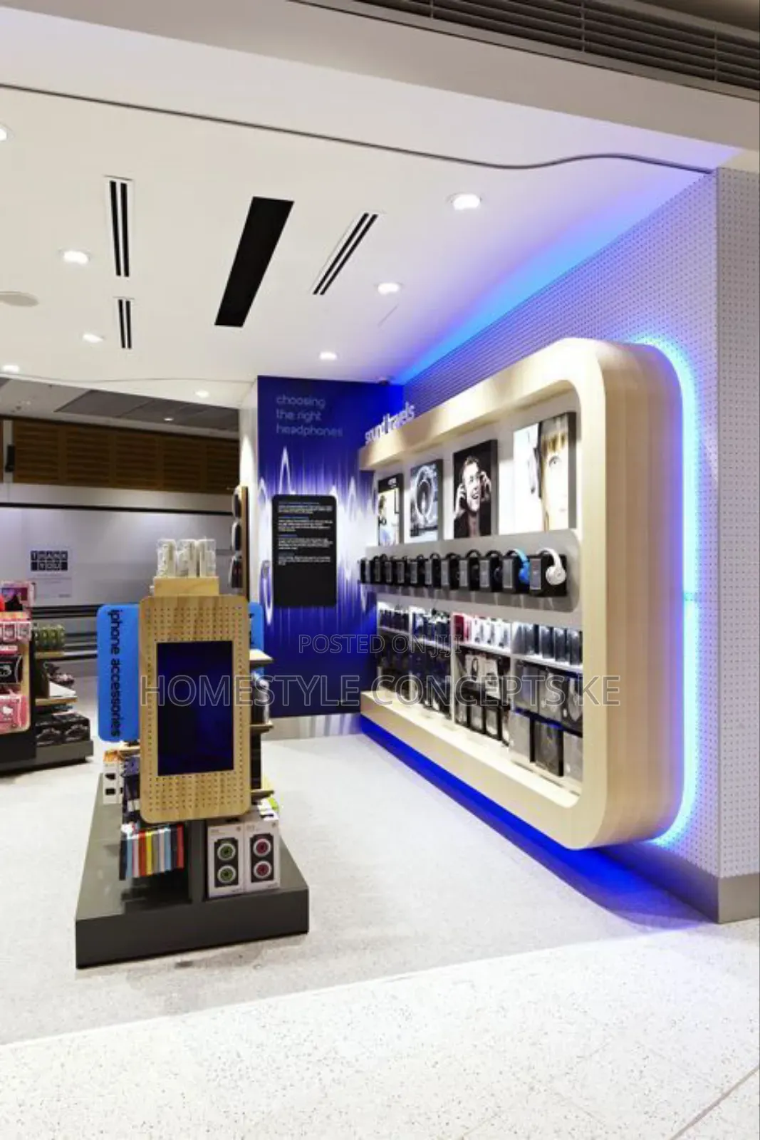 Electronic Phone Shop Interior Shelves Display Fittings