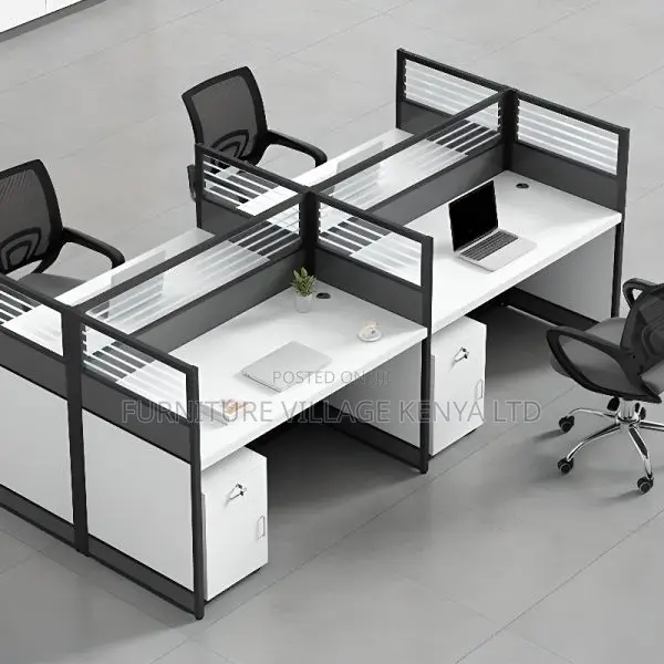 Workstations: Four Seater Lumber Casual Workstation Desk