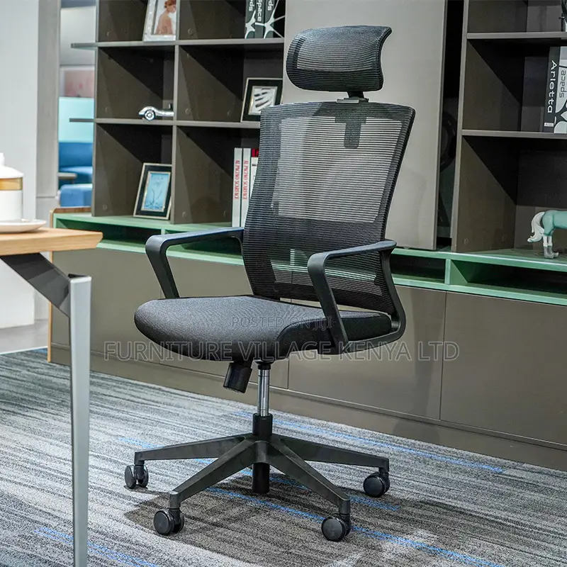 Office Chair: Ergonomic Rolling Fabric Seat Executive Chair