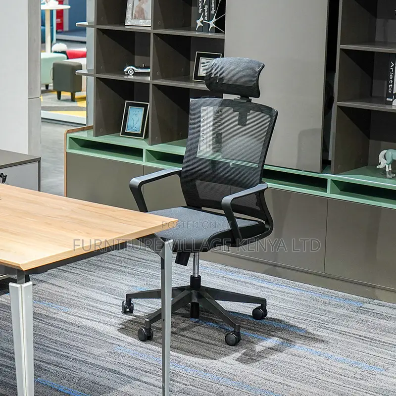 Office Chair: Ergonomic Rolling Fabric Seat Executive Chair