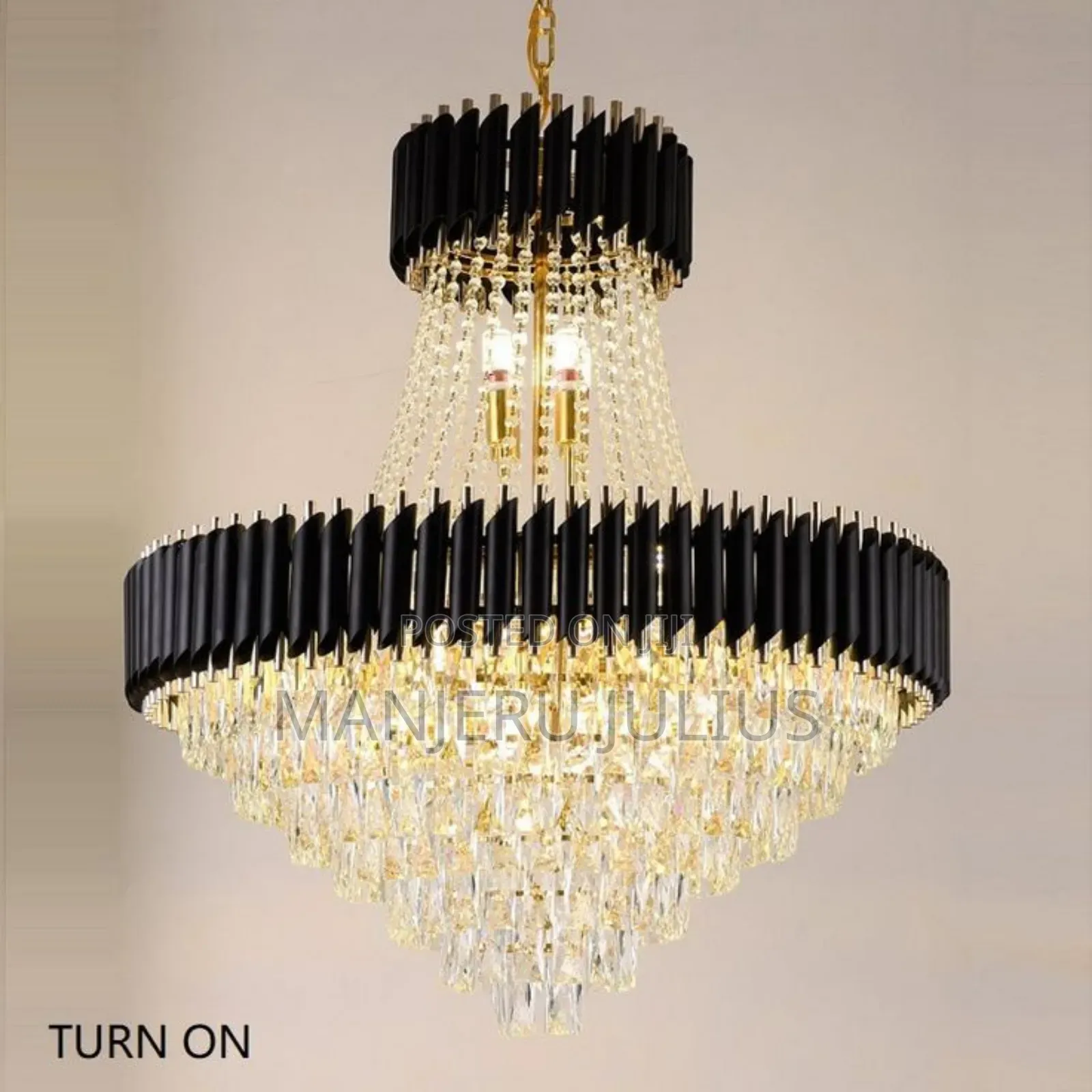 Modern Large Crystal Chandelier
