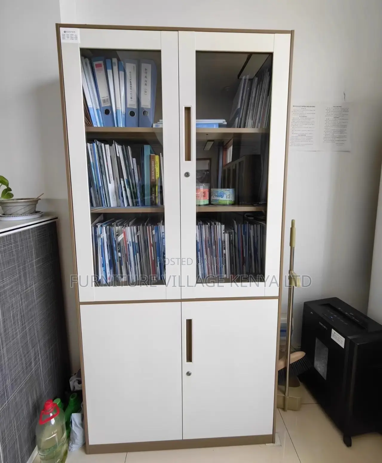 Cabinets: Office 2-Door Metal File Cabinet With Narrow Edge