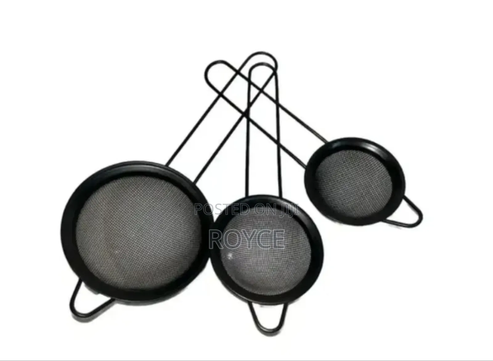 Black Stainless Steel Strainer Set-3pcs